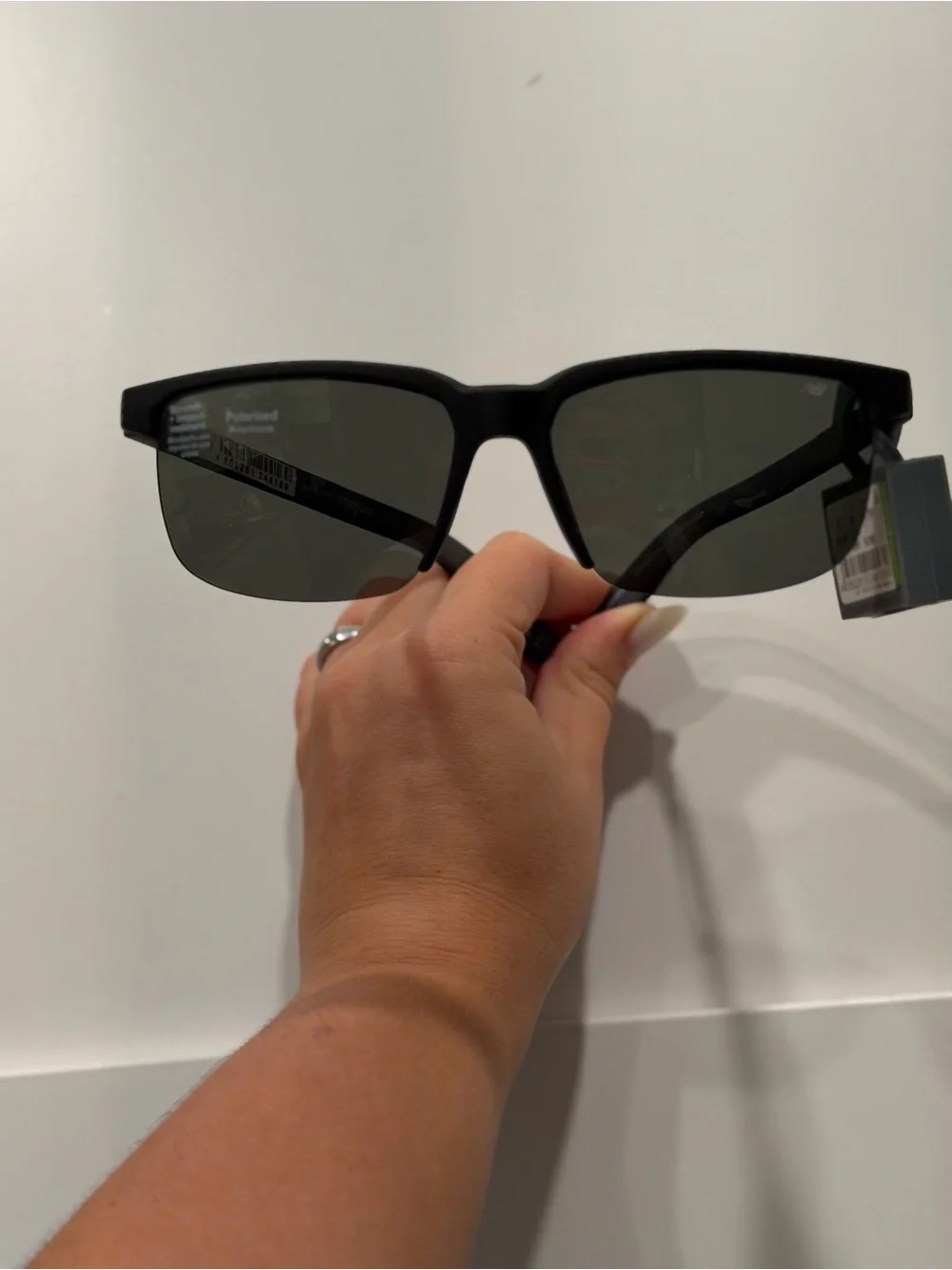 New Balance Matte Black Sunglasses with Dark Gray Lenses